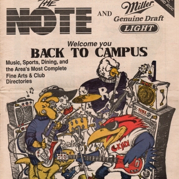 Cover artwork, Fall 1991. Ink drawing, 1991 (newspaper tearsheet pictured).