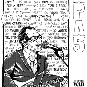 This "peace" interior "cover" for our "War and Peace" theme turned out better than my "war" effort; July 2003.
